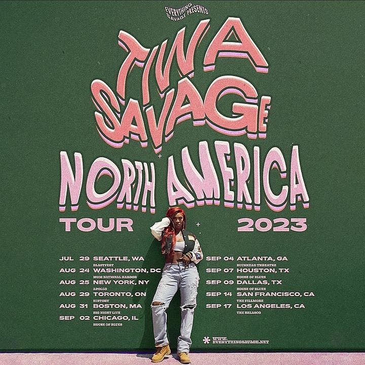 Tiwa Savage 2023 North American Tour